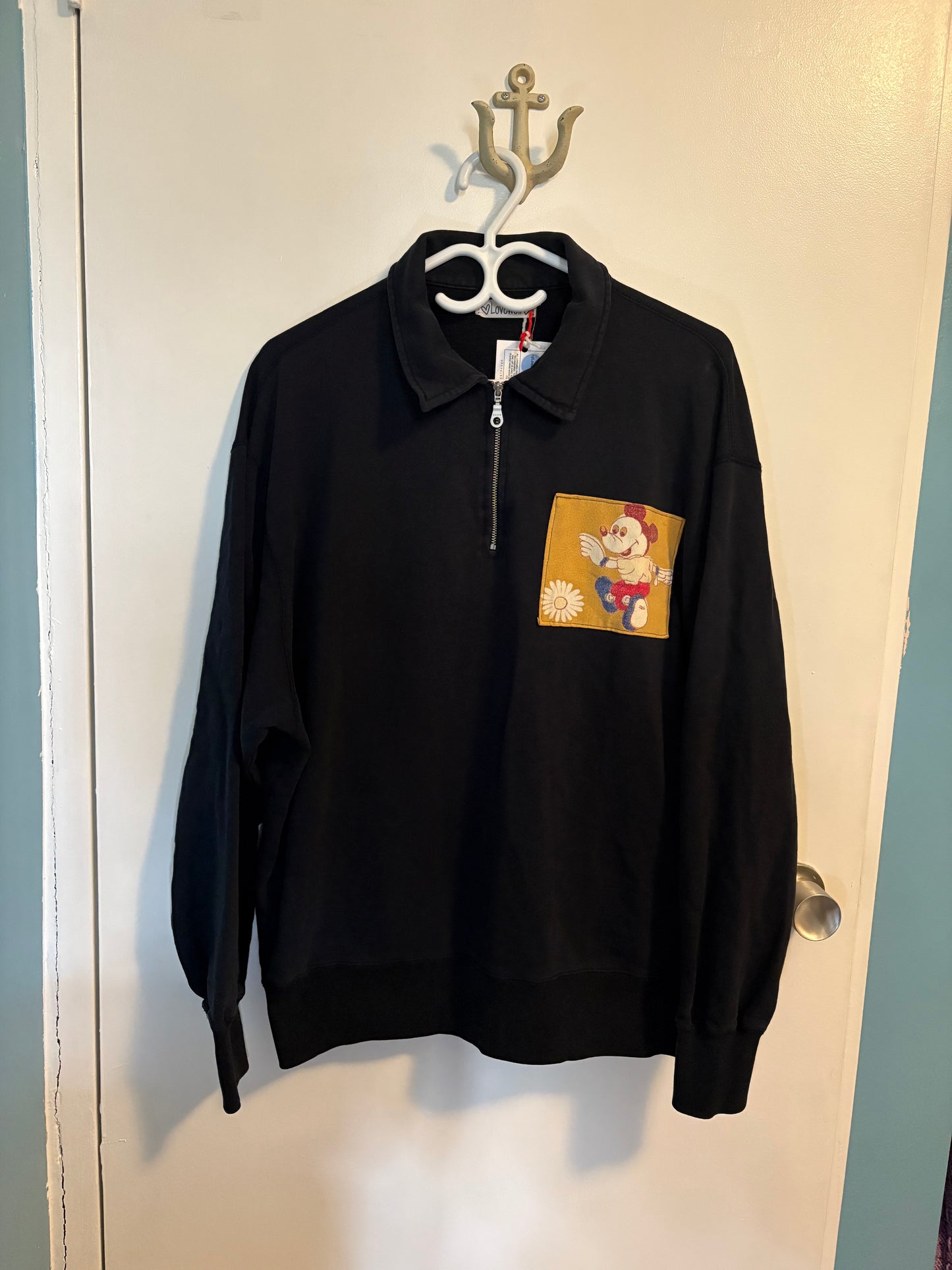 M Dark Navy Vintage Mickey Quarter Zip