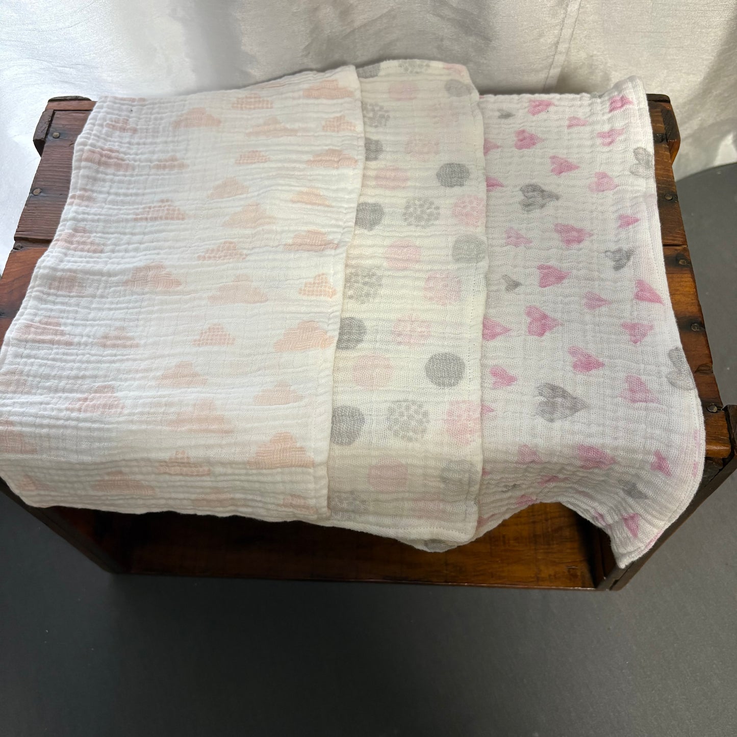 Hearts+Clouds+Dots BabyBurp Cloth Bundle