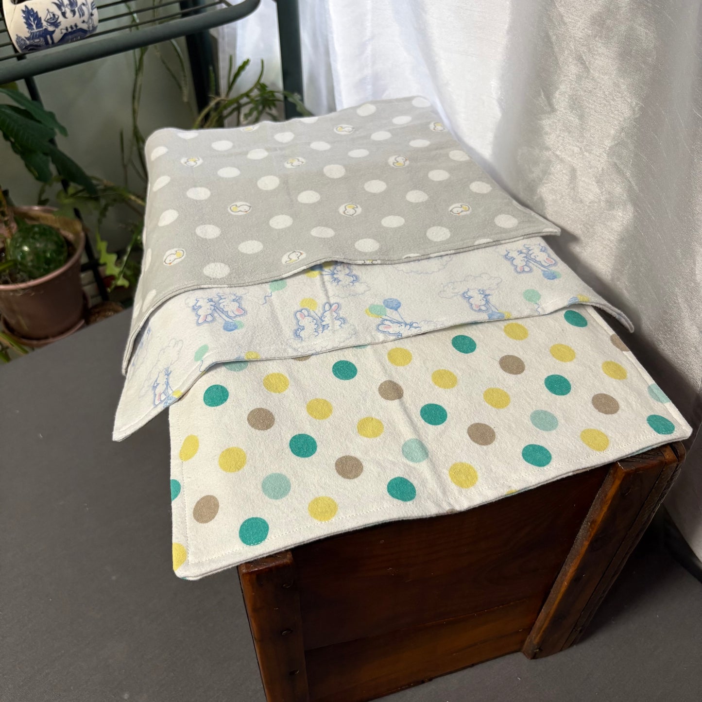 Polka Dots+Ducks+Bunnies Baby Burp Cloth Bundle